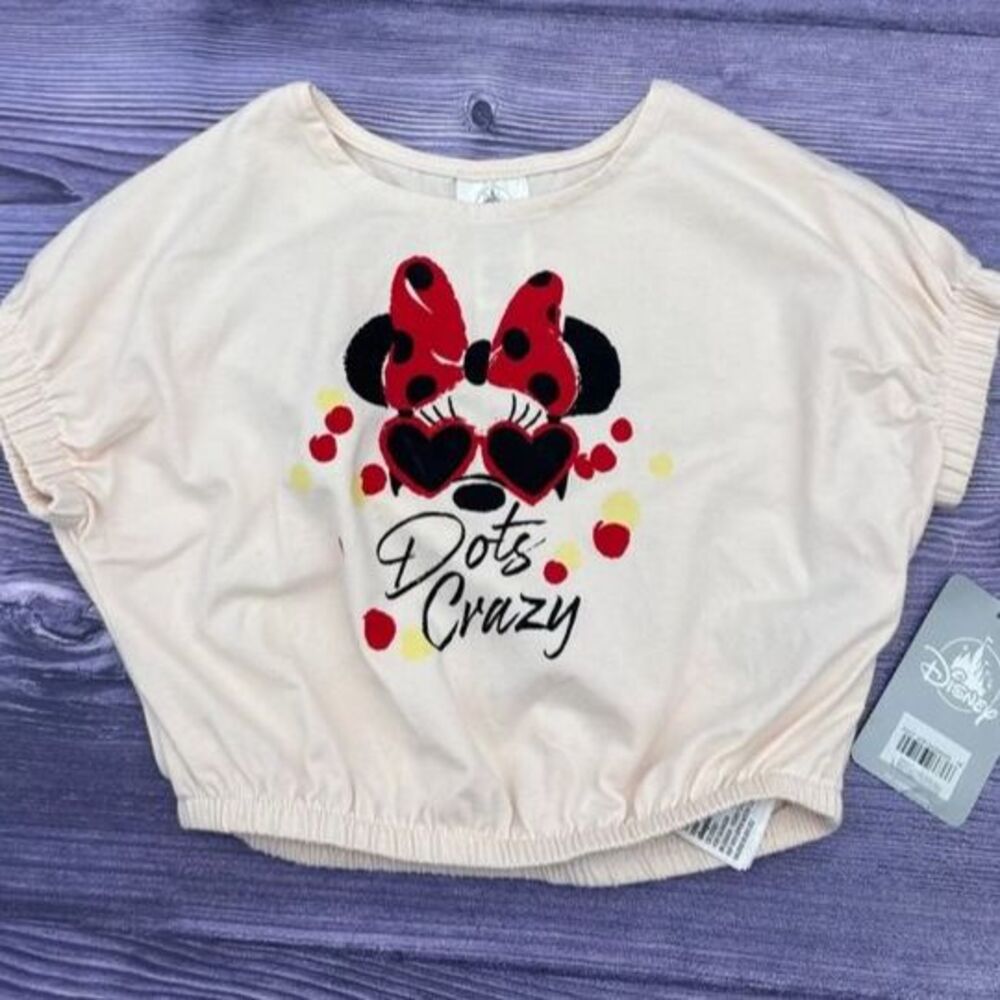 Disney Minnie Mouse shirt dots crazy girls